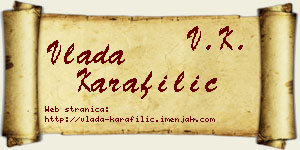 Vlada Karafilić vizit kartica